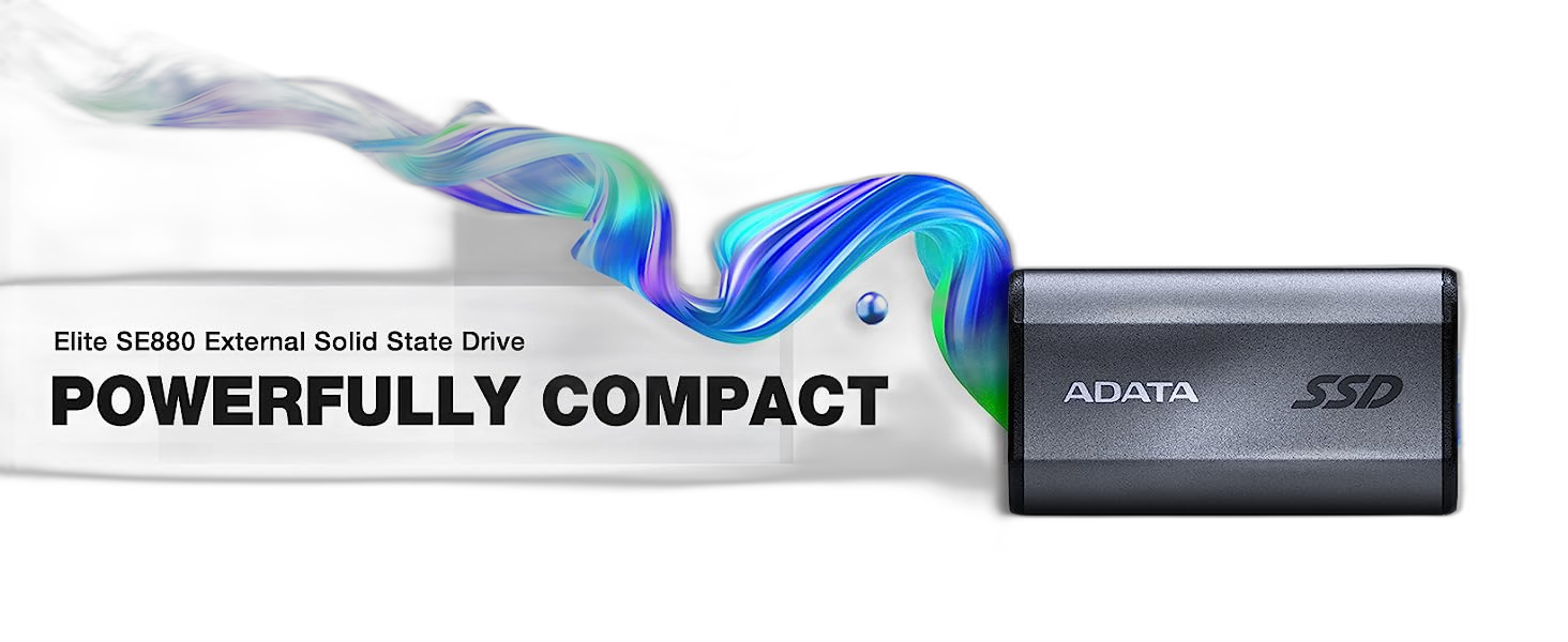 Disque SSD Externe 1TB : ADATA ELITE SE880 USB 3.2 GEN2 X2 TYPE-C (USB 20GBPS) / Supporte PS5 et XBOX 5