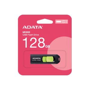 Flash disque 128GB ADATA UC300 USB3.2, Type-C OTG Backup Software - Noir