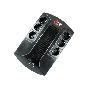 Onduleur ADR 650VA / 390w 06 Sorties Prises Fr, USB       - Réf : ADR202