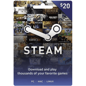 Steam Gift Card 20 USD Steam Key